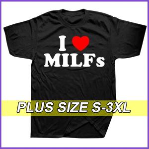 여성용 플러스 사이즈 티셔츠 Funny I Love MILFs 하트 탑 그래픽 streetwear 반팔 생일 선물 여름 스타일 티셔츠