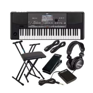 Korg PA600 61키 프로페셔널 어레인저 디지털 키보드 솔리드 우드 그랜드 피아노 및 업라이트 피아노 스타일 LED 링 라이트
