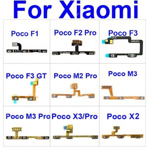 전원 키 및 볼륨 측면 버튼 Xiaomi Xiaomi Poco F1 F2 F3 X2 X3 NFC GT Poco M2 M3 Reloaded Pro 5G 교체 용 플렉스 케이블