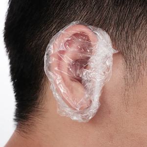 일회용 투명 이어 커버, 방수 귀마개, 일회용 귀 보호 캡, 비닐 봉지, 목욕 샤워, 머리 염색 도구, 100 개