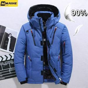 -20도 겨울 파카 남성 다운 재킷 남성 90% 화이트 오리 다운 재킷 후드 럭셔리 두꺼운 따뜻한 패딩 스노우 코트 오버 사이즈