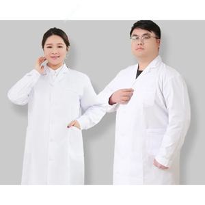 플러스 사이즈 실험실 코트 짧은 소매 의사 간호사 복장 긴 소매 의료 유니폼 흰색 재킷 조절 가능한 허리 벨트