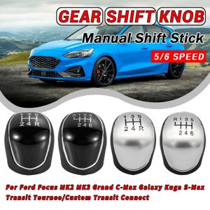 Ford Mondeo 4 Mk4 Focus S-Max C-Max Kuga Galaxy 가죽 시프터 레버 암 헤드볼 자동차 액세서리 용 5/6 속도 기어 시프트 노브