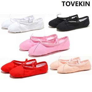 블랙 레드 핑크 화이트 캔버스 플랫 요가 교사 체조 발레 댄스 신발 여자 여자를위한 어린이 발레