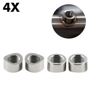 산소 센서 너트 용접 마개 플러그, 곡선 노치 너트 마개, 스테인레스 스틸 범용 자동차 부품, M18x1.5 O2 센서 어댑터, 4 개