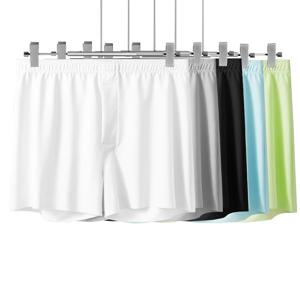 4pcs 남성 화살표 바지 남자 얼음 실크 복서 반바지 느슨한 중반 허리 남자 플러스 사이즈 속옷 Homewear 편안한 팬티