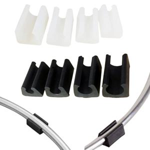 10Pcs 의자 다리 패드 미끄럼 방지 U 자형 파이프 클램프 6mm ~ 14mm 테이블 바닥 보호대 원형 파이프 가구 피트 캡 블랙 화이트