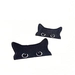 1 조각 자수에 철 DIY 스티커 크리 에이 티브 귀여운 만화 동물 검은 고양이 의류 액세서리 패치