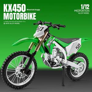 1/12 Kawasaki KX450 경쟁 버전 오프로드 하이 레이싱 오토바이 연료 탱크 금속 합금 재료 모델 컬렉션