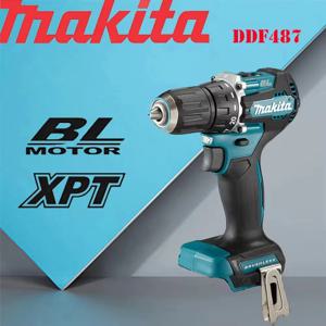 Makita Original DDF487 무선 드라이버 드릴 18V 브러시리스 전기 임팩트 스크루 드라이버 충전식 전동 공구