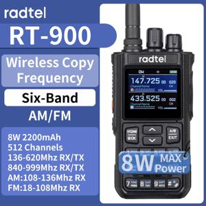 Radtel RT-900 8W 512 채널 풀 밴드 햄 라디오(블루투스 없음) 워키토키 에어밴드 양방향 라디오 방송국 항공 NOAA