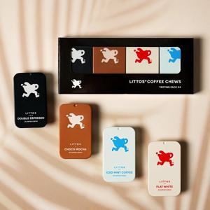 littos 뉴질랜드 씹어먹는 커피콩 캔디 15g X 4통 4가지 맛 커피의 진한향과 맛의 풍미