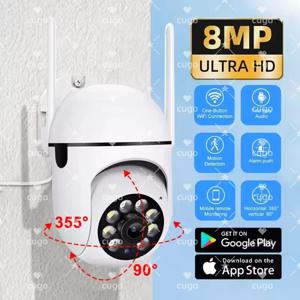 8MP Wifi IP 카메라 8X 디지털 줌 AI 인간 추적 감시 카메라 양방향 오디오 HD 야간 컬러 홈 보안 모니터 CCTV