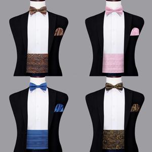 하이타이 남성용 빈티지 정장 자카드 페이즐리 나비넥타이 손수건 커프스 버튼 허리띠 코르셋 남성 웨딩 프롬용