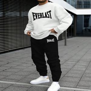캐주얼 패션 가을 겨울 싱글 스웨터 스웨트 팬츠 남성 데일리 스포츠 남성 Tracksuit 후드 편안함 단순 야외