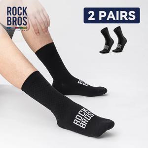 ROCKBROS 사이클링 양말 통기성 전문 스포츠 양말 편안한 고탄성 야외 자전거 양말 충격 흡수 2 쌍
