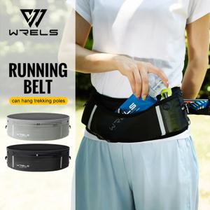 WRELS 허리 가방 보이지 않는 탄성 러닝 벨트 다기능 패니 팩 방수 밀착형 마라톤 허리 벨트 가방