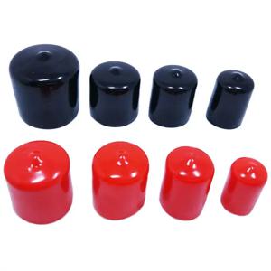 20PCS 검은 비닐 고무 라운드 엔드 캡 PVC 플라스틱 케이블 와이어 방수 커버 철강 극 튜브 파이프 스레드 보호 캡