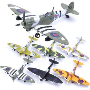 22cm 4D Diy 장난감 전투기 조립 블록 빌딩 모델 비행기 군사 모델 무기 WW2 독일 BF109 영국 허리케인 전투기