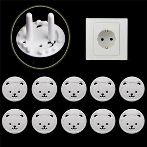 10Pcs 아기 안전 어린이 전기 소켓 콘센트 플러그 보호 보안 2 단계 안전 잠금 커버 어린이 소켓
