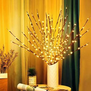 20LED 나뭇 가지 빛 배터리 전원 요정 문자열 빛 침실 생일 웨딩 파티 홈 로맨틱 꽃병 장식 지점 램프