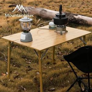 MOUNTAINHIKER 야외 캠핑 대나무 접이식 테이블 휴대용 빠른 스토리지 접이식 책상 야외 식탁 피크닉 바베큐 테이블