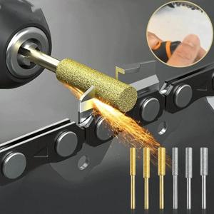 3pcs 4/4.8/5.5mm 전기 톱 숫돌 다이아몬드 원통형 버 체인 톱 휴대용 그라인더 용 그라인딩 헤드를 선명하게