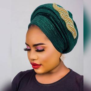 패션 아프리카 터번 모자 여성 Autogele headtie 레이디 헤드 랩 나이지리아 웨딩 헤드 기어 Turbante Mujer