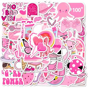 100PCS 핑크 소녀 귀여운 만화 낙서 스티커 DIY 전화 기타 노트북 노트북 가방 컵 방수 스티커 어린이 장난감