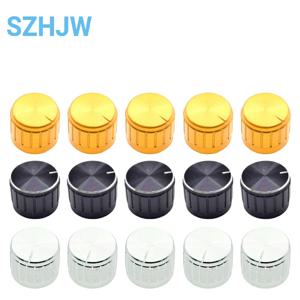 1/5/10pcs 전위차계 손잡이 캡 오디오 전력 증폭기 알루미늄 합금 손잡이 캡 직경 21mm 높이 17mm 골드 실버 블랙