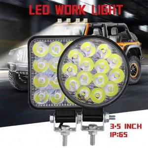 1개 48W 자동차 LED 바 작업등 미니 16SMD 원형 사각 작업등 12V 자동차 라이트 안개등 오프로드 ATV SUV 스포트라이트용