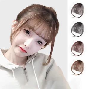 합성 섬유 천연 이마 털, 가짜 앞머리, 에어 앞머리, 여성용 플러시 앞머리, 보이지 않는 가발, 착용하기 쉬운 4 인치