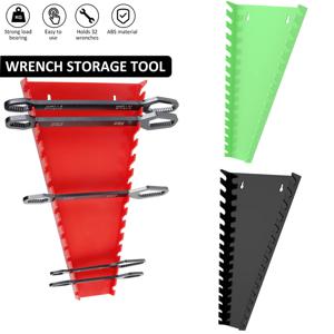 2Pcs 렌치 주최자 벽 마운트 렌치 스토리지 랙 워크샵 도구 5mm ~ 27mm 렌치에 대 한 소켓 스패너 트레이 지원