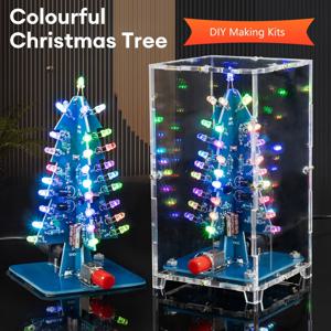 크리스마스 테마 LED 다채로운 크리스마스 트리 DIY 키트, LED 플래시 회로 키트, 전자 재미 용접 연습 키트
