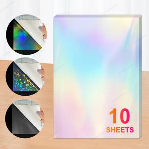 10 시트 샌드 스타 A4 반짝이 투명 홀로그램 오버레이 콜드 라미네이팅 필름 DIY 접착 패키지 카드 사진 라미네이팅 필름