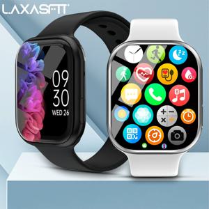 LAXASFIT 시리즈 10 스마트 시계 BT 음성 통화 건강한 스포츠 팔찌 피트니스 트래커 스마트 시계 남성 여성 휴일 선물