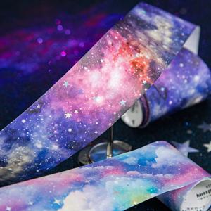50mm * 2m 다채로운 별이 빛나는 하늘 구름 washi 테이프 DIY 스크랩북 배경 장식 앨범 봉투 일기 마킹 편지지