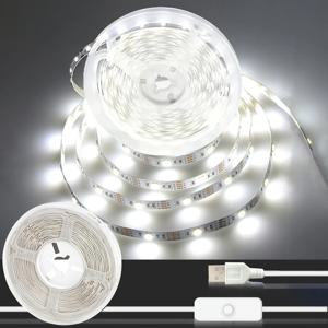 DC 5V USB LED 스트립 ON-OFF 스위치 2835 흰색 따뜻한 흰색 LED 스트립 빛 TV 배경 조명 테이프 홈 장식 램프