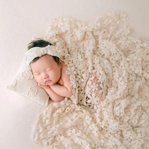 7-10 Lbs 아기 소녀 photoshoot 신생아 사진 소품 Boho 스타일 사진 포즈 크로 셰 뜨개질 레이스 랩 머리띠 베개 곰 인형