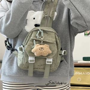 레트로 일본식 야외 스포츠 가슴 가방 하이킹 여행을위한 작은 크기 크로스 바디 배낭 경량 남여 나일론 소재