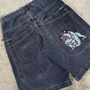 Y2K 헐렁한 반바지 고딕 미국 포켓 인쇄 데님 체육관 반바지 2000 년대 빈티지 streetwear 힙합 남성 여성 농구 반바지