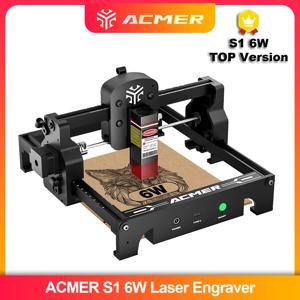 ACMER S1 2.5/3.5/6W 레이저 조각기 기계 목재 가죽 작업 영역 130*130mm에 대 한 휴대용 미니 레이저 조각 절단기