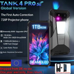 8849 탱크 4 프로 유니허츠 5G 러기드 프로젝터 스마트폰 36G 1TB 안드로이드 14 스포츠 폰 11600mAh 디멘시티8300 AMOLED 120HZ