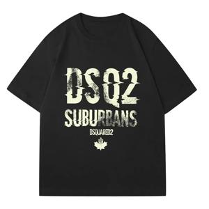 뜨거운 판매 새로운 여름 트렌드 브랜드 Dsq2 인쇄 면화 반팔 티셔츠 남성과 여성을위한 여름 의류