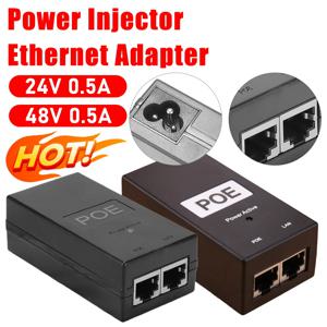 보안 보호 기능이 있는 감시 CCTV IP 카메라 전원 공급 장치용 24V 48V 0.5A 데스크탑 POE 전원 인젝터 이더넷 어댑터