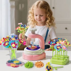 수제 DIY 시뮬레이션 꽃다발 세트 엠보싱 기계 장난감 DIY 꽃 공예 키트 부모 자녀 대화 형 퍼즐 장난감 소녀 선물
