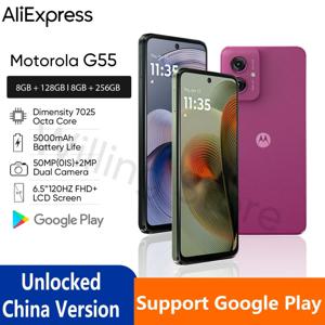 모토로라 MOTO G55 스마트폰 오리지널 글로벌롬 6.5인치 120Hz 디스플레이 미디어텍 디멘시티 7025 CPU 256GB 50MP 휴대폰