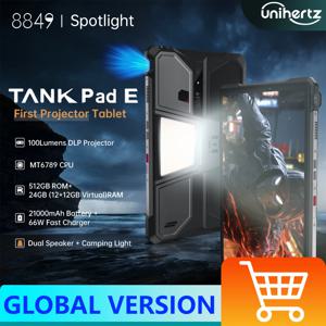 Unihertz 8849 TANK PAD E 프로젝터가 장착된 견고한 태블릿 안드로이드 21000mAh 120Hz 50MP 카메라 24GB 512GB 66W 10.95인치 전화 태블릿