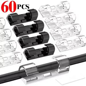 케이블 클립 주최자 드롭 와이어 홀더 코드 관리 자체 접착 케이블 관리자 홈 오피스 자동차 용 고정 클램프 와이어 와인더