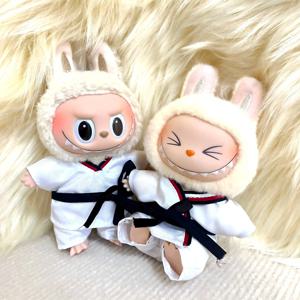 스포츠 및 레저 정장 의류 벨트 태권도 3pcs (인형 없음) 교체용 LABUBU 펜던트용 6.69인치 인형 옷